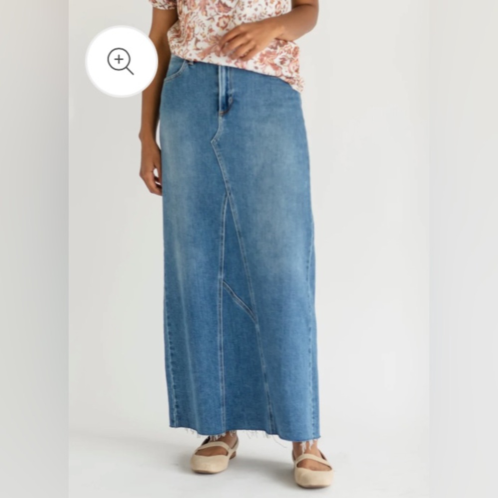 Inherit Co. Lee Modest Maxi Denim Skirt Made in USA Size Medium